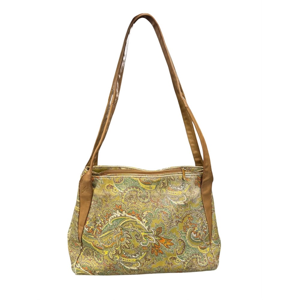 Stone Mountain Paisley Shoulder Bag Multicolor Faux Leather Boho Tote